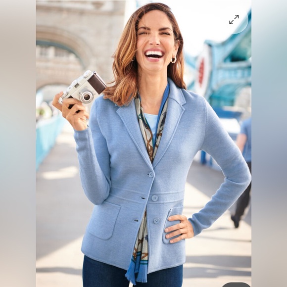 NWT Talbot’s light blue sweater plus size jacket blazer Size 3X new - Picture 2 of 7
